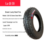 Terasest traat 8-kiuline elektriline kolmerattaline jalgratas Rehv 16x4.0/400-12/3.75/3.00-12 8-Ply Steel Wire Tire 3.50-12 Outer + Inner Dome