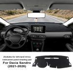 Dacia Sandero 2021 2022 2023 2024 2025 2026 jaoks Auto armatuurlaua kate Matt V&auml;ltige valgustuspadja Dacia Sandero Stepway Extreme Tarvik Regular Style LHD gray