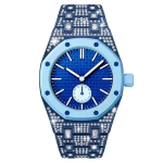T&auml;iustatud teemantstiilis tsingisulamist metallkorpus ja rihma muutmiskomplekt AP X Swatch Royal Pop'i jaoks K&auml;ekellaks vahetamiseks For Royal Pop&Excluding Watches white