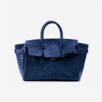 Vintage Krokodillitekstuuriga Suur T&otilde;mblukuga K&auml;e- ja &Otilde;lakott Naistele Ruumikas Navy Blue blue
