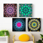 HUACAN 4tk/komplekt Teemantidega maal Mandala Teemantmaal 5D Teemanttikandid 20*20 4pcs