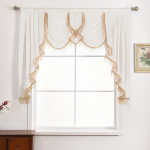 1 TK NAPEARL Luksuslik tutiga dekoratiivne Valance Design Moeakna kardinapea kodukaunistuseks W155cmxL125cm valge