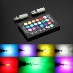Auto signaaltuled T10 w5w Led pirn 12V Auto sisevalgusti w5w T10 Led lambid Auto kliirensi pirnid RGB kaugjuhtimispuldiga 12V 2 bulbs 1 remote