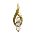 Les Tr&eacute;sors De Lily [F1330] - Pendentif Plaqu&eacute; Or 'C&acirc;lin' Blanc dor&eacute; - 20x7 mm valge