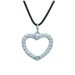 Les Tr&eacute;sors De Lily [J0077] - Collier Argent 'Love' blanc argent&eacute; - 13x13 mm valge