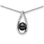Altesse [K6312] - Collier Argent 'Pearl Beauty' gris argent&eacute; hall