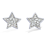 Les Tr&eacute;sors De Lily [K6662] - h&otilde;bedased k&otilde;rvar&otilde;ngad  Stars  h&otilde;bevalged (roodiumiga kaetud) - 6 mm valge