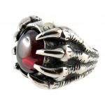 Bague cr&eacute;ateur 'Thorgal' rouge argent&eacute; vieilli - 23x17 mm 60 punane