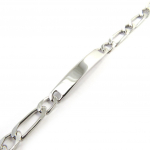 Les Tr&eacute;sors De Lily [M7970] - Gourmette Homme Argent 'Adam' rhodi&eacute; - 21 cm 7 mm h&otilde;be