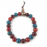 Les Tr&eacute;sors De Lily [N1043] - Bracelet cr&eacute;ateur 'Min&eacute;ralia' marron bleu punane