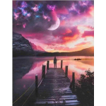 Dimond Painting Sunset Wharf Landscape T&auml;is&uuml;mmargune teemanttikandid Ristpistes 20X30CM