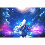 5D isetehtud t&auml;isteemantmaal Anime taevas t&uuml;drukute ristpistes komplektid teemanttikandid mosaiikmustriga pilt kodukaunistuse kingitus 20X30CM