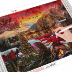 5D DIY Teemantmaal J&auml;rvemaastik Teemantmosaiik T&auml;istikandid Talvine k&auml;sit&ouml;&ouml;komplekt Kunst Rhinestone seinakleebised Full Round 20X30CM