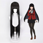 Anime Cosplay Parukas Juuksed Kakegurui Yumeko Jabami Kuumakindel s&uuml;nteetiline Juuksed Pikad Sirged Must Hall Cosplay Parukas 38inches must