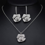 WWJ Romantiline Roosi&otilde;ieline K&otilde;rvar&otilde;ngad Kaelakee H&otilde;beda v&auml;rvi ehete komplekt h&otilde;be