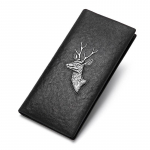 Bison Denim Moodsad meeste rahakotid, pikad &otilde;hukesed kahekordse 3D-prindiga krediitkaardihoidjaga rahakott must