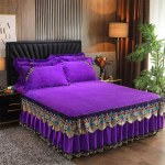 3 tk/komplekt Crystal Velvet polsterdatud voodiseelik pits s&uuml;gis- ja talvelinad Euroopa stiilis Simmonsi kaitsekate 150*200cm