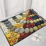 V&auml;rviline Vannitoa k&ouml;&ouml;givaip Esiku uksematt Libisemisvastane vaip Imab vett K&ouml;&ouml;k Vannimati muster Munakivist p&otilde;randamatt 50*80cm