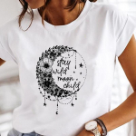 Flower Plant Trend Make Up Style L&uuml;hikeste varrukatega T-s&auml;rk Suvine moodne t-s&auml;rk Naiste riietus vabaaja graafiline T-s&auml;rk S