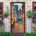 3D-tapeet, isekleepuv uksesein, eemaldatav vin&uuml;&uuml;list kodukaunistus, kunstikleebis Puidust maastik Seinaplakat Kleebised Porte deursticker 77x200cm