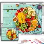 5D DIY puuviljad ja makaronid Ristpistega kivikivid Teemantjoonistus Tikand Mosaiik Kodukaunistus Full Round 20X30CM