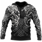Urban Trend Cosplay Style Meeste kapuuts kevade ja s&uuml;gise Kvaliteetsed Viimistletud Mustrid Viking Myth Totem 3D Prindiga dressipluus 4XL M
