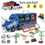 Muusika Valgustus Dinosauruste auto transport veoauto Tagasit&otilde;mmake dinoauto s&otilde;iduk konteiner panipaik Mudel Lapsed M&auml;nguasjad Poisid Lastele S&uuml;nnip&auml;evakingitus box-packed sinine