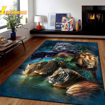 Tiigrivaip 3D-loomaprint Lion Leopard vaip Uksematt Elutuba Magamistuba Moodne kodukaunistus vaibafotograafia rekvisiidid 60x90cm