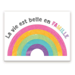 Les Tr&eacute;sors De Lily [A3631] - keraamiline magnet 'Perekonnas on ilus' mitmev&auml;rviline - 8x6 cm mitmev&auml;rviline