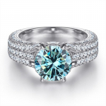 BagueRingeni 2kt Moissanite S&otilde;rmused Algsed h&otilde;bedased 925 Ehted Pulmapaelad Naiste peened ehted Kingitus Suurus 5-10 9 sinine