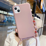 &Uuml;hev&auml;rviline kaelak&ouml;iega telefoni&uuml;mbris iPhone 16 15 Pro MAX 14 13 12 11 Samsung S25 S24 A36 A16 A55 5G pehme silikoonpaelad Ristkere tagakaas iPhone 13 Pro puhas/roosa