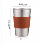 1/2 tk h&otilde;bedane k&otilde;rvakohvi eritass k&otilde;rge kvaliteediga 304 roostevabast terasest PU nahast vintage kohvitassi komplekt v&auml;likontori kodukruus Five-500ML