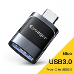 Essager Otg Type C USB Micro USB to Type C Adapter Otg USB to Type C Adapter Macbook Xiaomi Huawei Samsung Otg Connectori jaoks Type C to USB Blue