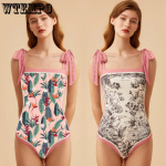 Naiste suvine kahepoolne ujumistrikoo, tr&uuml;kitud &uuml;hes t&uuml;kis ujumistrikoo Kanada retro stiilis naiste ujumistrikoo S punane