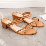 Keskmise kontsaga ristrihmaga sussid Naiste pealisr&otilde;ivad, libisemiskindlad kaks kandmist sandaalid Seksikad paksu kontsaga sussid 36 must