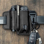 Meeste multit&ouml;&ouml;riistadega nahast &uuml;mbris EDC Pocket Organizer S&auml;ilitusv&ouml;&ouml; v&ouml;&ouml;kott Kingitus Leather holster must