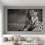 Leopardipildid Rohelised silmad Must-valge Loomade l&otilde;uend Maalimine Plakatid ja v&auml;ljatr&uuml;kid elutoa jaoks Avaleht Wildlife Seinakunst 20cm&times;40cm NoFrame