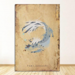 Jaapani stiilis maalimism&auml;ng Animeeritud kohvikul&otilde;uend Seinapiltide maalimine elutoa kunsti jaoks Monster Hunteri plakat, mis ripub ilma raamita 21*30cm