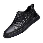 Meeste nahast kingad Meeste ehtsast nahast uued vabaajajalatsid Pehme tallaga Athleisure Crocodile Print lauajalatsid 38 must
