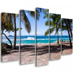 Viieosalise pildiga l&otilde;uendiprint Tropical Beach 100x70 sinine