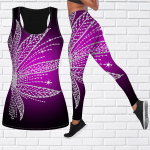 Red Coconut Tree Print Jooga komplekt naistele Mood Treening Retuusid Fitness Sport Vabaaja joogap&uuml;ksid XS
