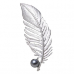 Kuju Faux Pearl Decor Pross Matte Galvaniseeritud Retro Sall Coat h&otilde;be