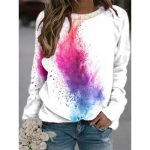 Naiste 3D digitaalprintimisega &uuml;mmarguse kaelusega dressipluus liblikas s&uuml;gistalvised suured lahtised pulloverid S