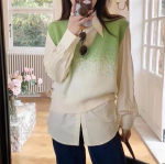 Naiste gradient kootud vest Naiste korea stiilis magusad kudumid &otilde;huke kampsun vest One Size roosa