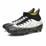 35-47 Unisex Football Boots Gradient AG Long Nail Rihma k&otilde;rgusel elastsed sokid Treening Kunstlik rohumaa V&auml;lispordi Treening Jalgpallijalatsid 35 valge