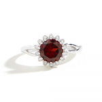 Lillekujundus 925 h&otilde;bedane s&otilde;rmus naturaalsest punasest granaadist v&auml;&auml;riskivist peened ehted t&uuml;drukule t&uuml;trele s&otilde;brannale kena kingitus us ring size 6# punane