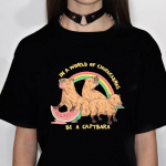 Kapibara Capybara t-s&auml;rk naiste disainerkoomiks Tee naiste t&auml;navar&otilde;ivad XL