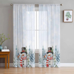 J&otilde;ulude lumememm lumestseen Roosa maja L&auml;bipaistvad kardinad J&otilde;ulud kodukaunistused Akende t&uuml;llkardinad elutuppa magamistuppa W135 x H114cm