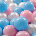 KiddyMoon 50 Balls 7cm/2.75in pehmest plastist m&auml;ngupallid lastele v&auml;rvilised sertifitseeritud made in eu, beebisinine/pink/p&auml;rl 50 Balls/7cm-2.75in