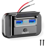 12V-24V USB-autolaadija pesa Kahe USB-pordi toiteadapteri v&auml;ljundi USB-pesad autode mootorrataste veoautode busside jaoks QC+QC